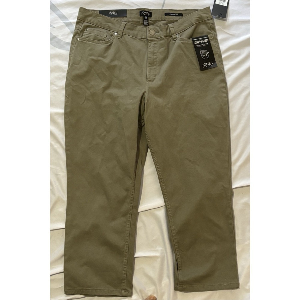 NWT Jones New York Women's Olive Green Sculpt and Shape Lexington Capris
